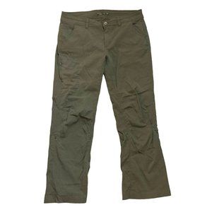 Prana Halle II Green Straight Leg Convertible Roll Up Hiking Pants Size 12